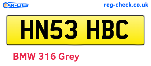 HN53HBC are the vehicle registration plates.