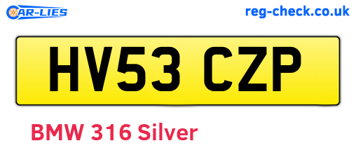 HV53CZP are the vehicle registration plates.