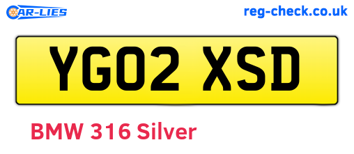 YG02XSD are the vehicle registration plates.