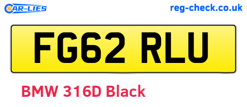 FG62RLU are the vehicle registration plates.