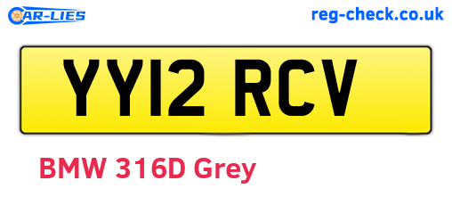 YY12RCV are the vehicle registration plates.