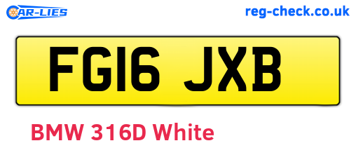 FG16JXB are the vehicle registration plates.