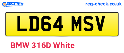 LD64MSV are the vehicle registration plates.