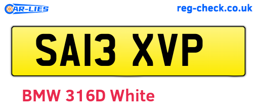 SA13XVP are the vehicle registration plates.