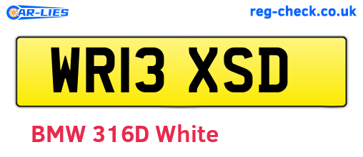 WR13XSD are the vehicle registration plates.