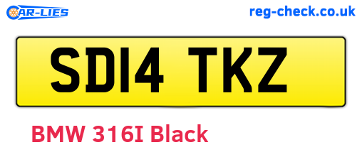 SD14TKZ are the vehicle registration plates.