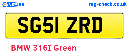 SG51ZRD are the vehicle registration plates.
