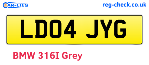 LD04JYG are the vehicle registration plates.