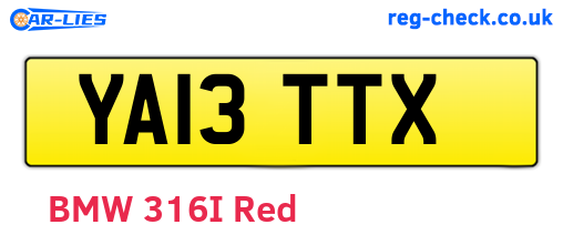 YA13TTX are the vehicle registration plates.