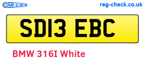 SD13EBC are the vehicle registration plates.