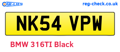 NK54VPW are the vehicle registration plates.