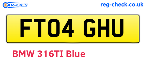 FT04GHU are the vehicle registration plates.