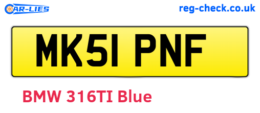 MK51PNF are the vehicle registration plates.