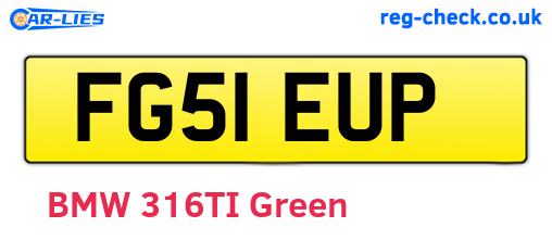 FG51EUP are the vehicle registration plates.