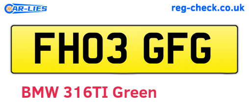 FH03GFG are the vehicle registration plates.