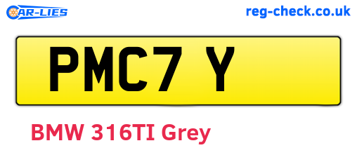 PMC7Y are the vehicle registration plates.