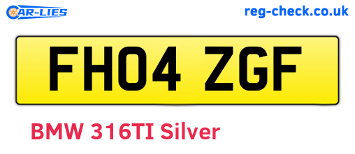 FH04ZGF are the vehicle registration plates.