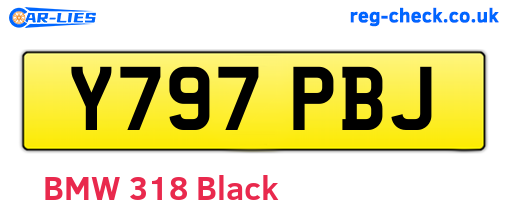 Y797PBJ are the vehicle registration plates.