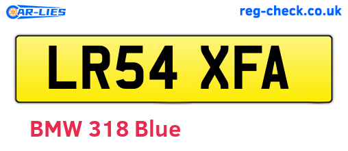 LR54XFA are the vehicle registration plates.