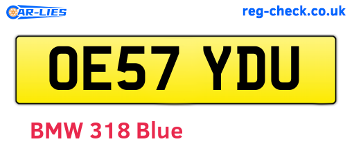 OE57YDU are the vehicle registration plates.