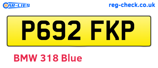 P692FKP are the vehicle registration plates.