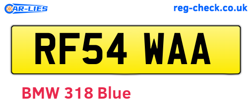 RF54WAA are the vehicle registration plates.