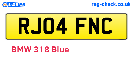 RJ04FNC are the vehicle registration plates.