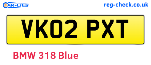VK02PXT are the vehicle registration plates.
