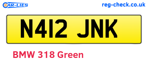 N412JNK are the vehicle registration plates.