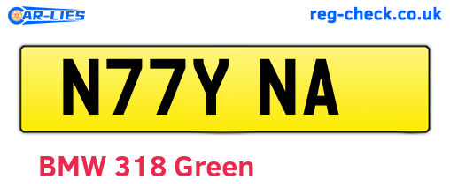 N77YNA are the vehicle registration plates.