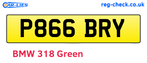 P866BRY are the vehicle registration plates.