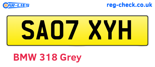 SA07XYH are the vehicle registration plates.