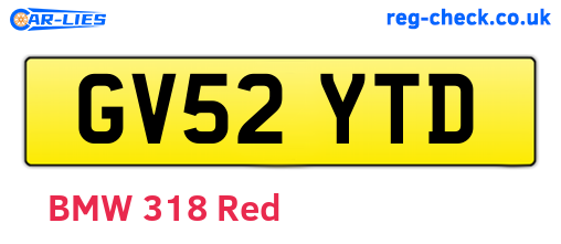 GV52YTD are the vehicle registration plates.