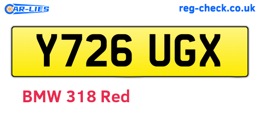 Y726UGX are the vehicle registration plates.