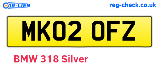 MK02OFZ are the vehicle registration plates.