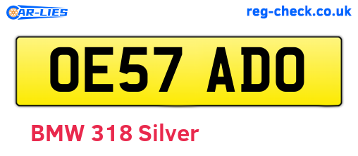OE57ADO are the vehicle registration plates.