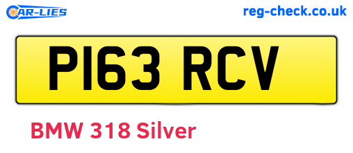 P163RCV are the vehicle registration plates.