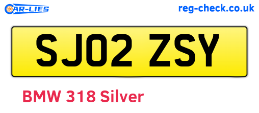 SJ02ZSY are the vehicle registration plates.