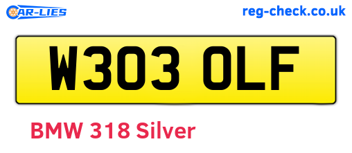W303OLF are the vehicle registration plates.
