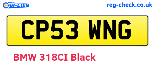CP53WNG are the vehicle registration plates.