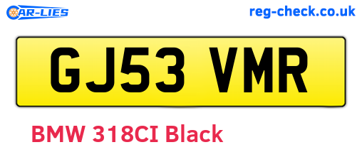 GJ53VMR are the vehicle registration plates.