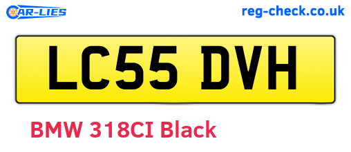 LC55DVH are the vehicle registration plates.