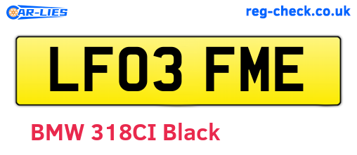 LF03FME are the vehicle registration plates.