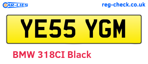 YE55YGM are the vehicle registration plates.