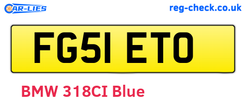 FG51ETO are the vehicle registration plates.