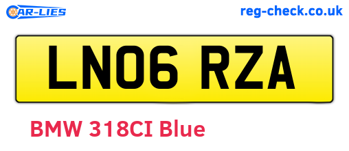 LN06RZA are the vehicle registration plates.