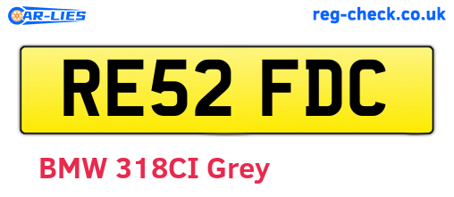 RE52FDC are the vehicle registration plates.