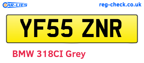 YF55ZNR are the vehicle registration plates.