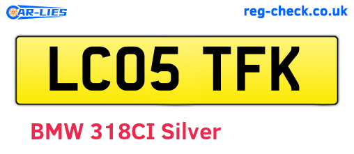 LC05TFK are the vehicle registration plates.