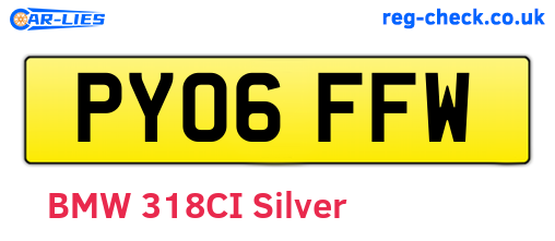 PY06FFW are the vehicle registration plates.